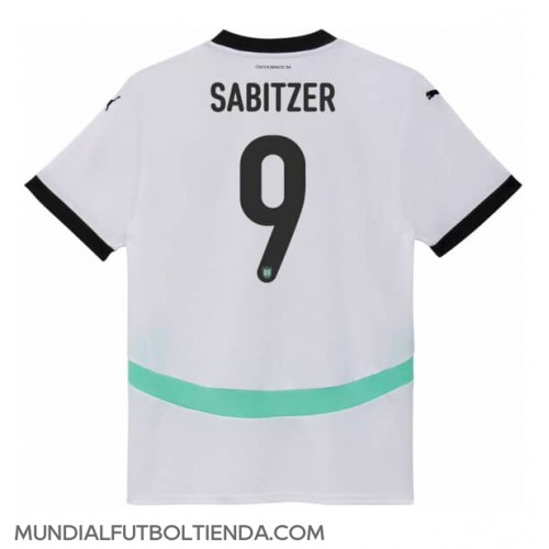 Camiseta Austria Marcel Sabitzer #9 Segunda Equipación Replica Eurocopa 2024 para mujer mangas cortas